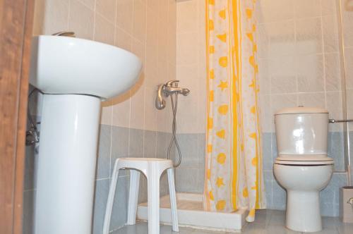 法纳里恩Hotel Alexandros的一间带水槽和卫生间的浴室