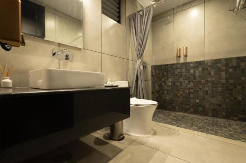 班加罗尔Vanya的一间带水槽和卫生间的浴室