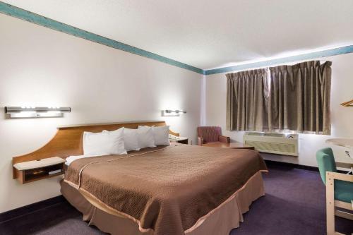 盖洛普盖鲁普旅程住宿的一间设有大床和窗户的酒店客房