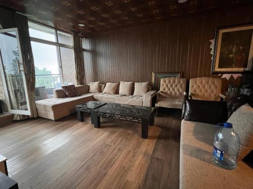 Nathia GaliBlue sky Apartment的带沙发和咖啡桌的客厅