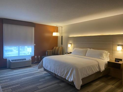 拉波特拉波特智选假日酒店的酒店客房设有一张床和一个大窗户