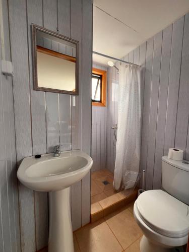 纳塔列斯港Hostal B&B Coastal Natales的浴室配有白色水槽和卫生间。