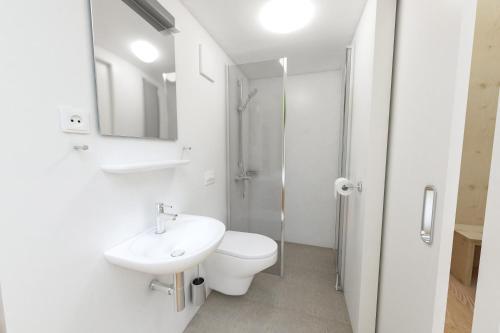 梅肯博伊伦拉文斯伯格酒店的白色的浴室设有卫生间和水槽。