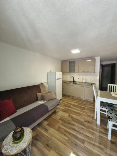 蒂瓦特Apartments Ljubica Tivat的客厅配有沙发和桌子