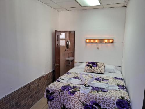 克萨尔特南戈Hotel Kamelot Parque Central的卧室配有一张床