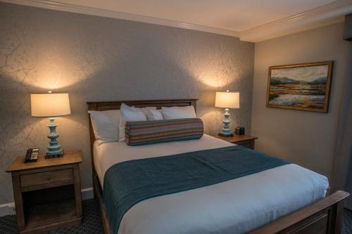 诺维奇诺里奇Spa酒店的一间卧室配有一张大床和两盏灯