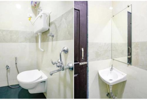 孟买HoteL Namaste London Terminal-2的一间带卫生间和水槽的浴室