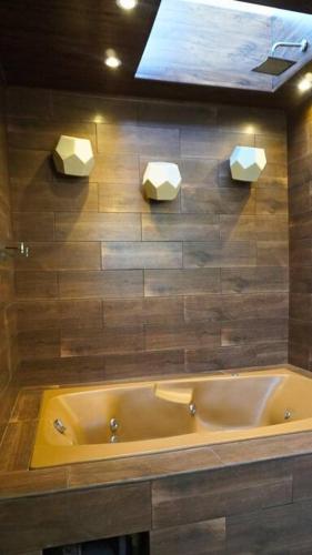 圣克鲁斯Casa de Campo的客房内的浴室设有大浴缸