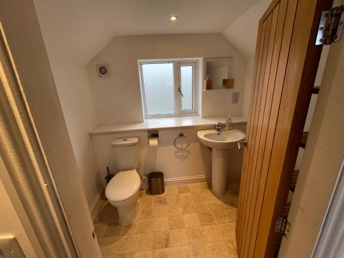 伊文格瑞Alt-Na-Slat Cottage的一间带卫生间和水槽的浴室