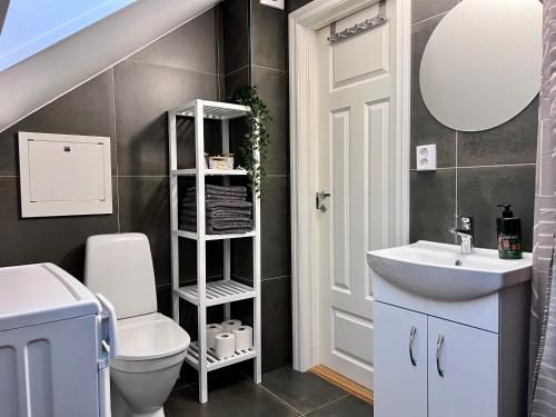 NeseFjord-View Apartment的浴室配有白色卫生间和盥洗盆。