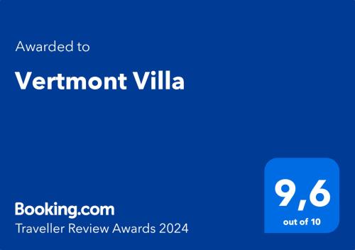 斯韦蒂·斯特凡Vertmont Villa的蓝色方形,文字升级到确认别墅