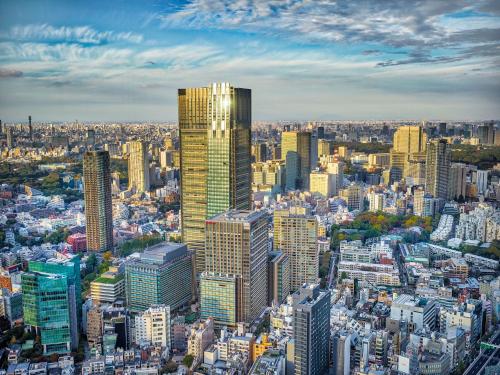 东京东京丽思卡尔顿酒店的城市空中景观高楼