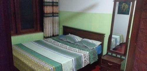 卡卢特勒Kuchi Villa的一间卧室配有一张床和镜子