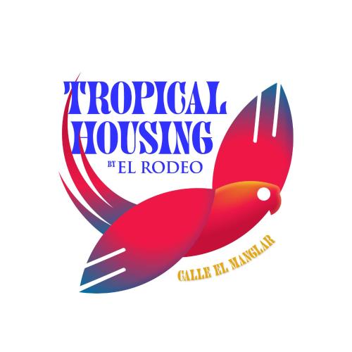 希门尼斯港Tropical Housing by El Rodeo - Calle El Manglar的一只鸟,上面有字, ⁇ 着墨西哥人跑井的罗德奥