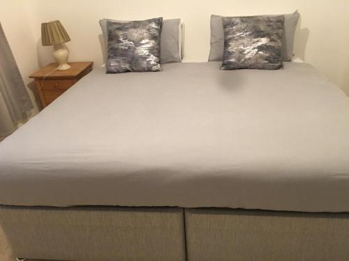 伯恩茅斯Jessjoe的一张大床,上面有两个枕头