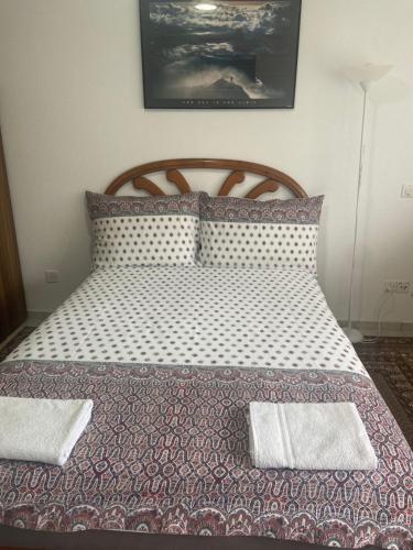 洛桑Le Sami的一间卧室配有一张带两个枕头的床