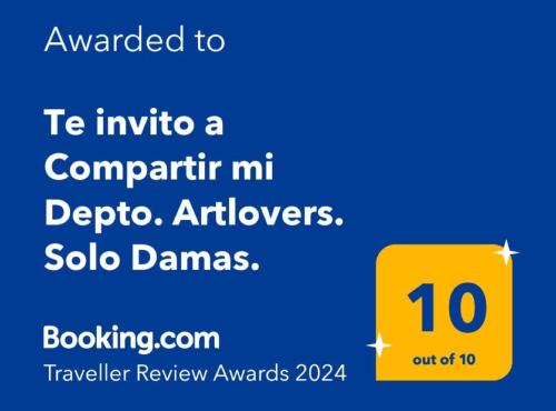 布宜诺斯艾利斯Te invito a Compartir mi Depto. Artlovers. Solo Damas.的黄色的标志,表示我有微弱的衰弱