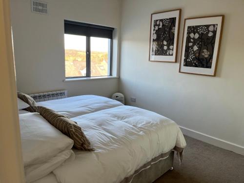 恩尼斯科西2 Bedroom apartment Park Lodge的卧室配有白色的床和窗户