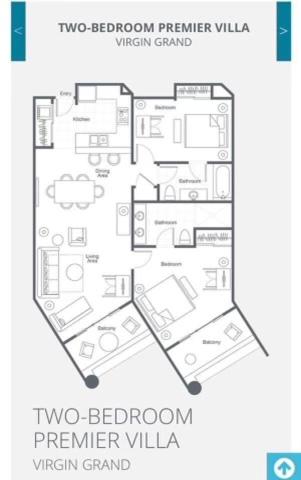 Cruz BayWestin St. John的两卧室尊贵别墅的平面图