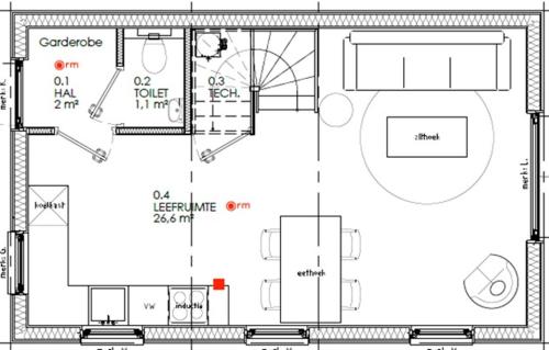 NIEUW Vakantiewoning Nimmerdor, Grijpskerke, dichtbij strand en stad平面图