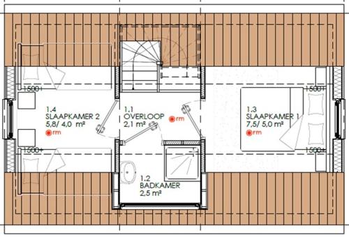 NIEUW Vakantiewoning Nimmerdor, Grijpskerke, dichtbij strand en stad平面图