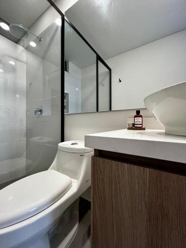 亚美尼亚INTO suites, suite de lujo的浴室配有白色卫生间和盥洗盆。