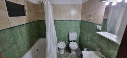 圣路易斯CHAKRAS TERMAS HOTEL & SPA的浴室配有卫生间、浴缸和水槽。