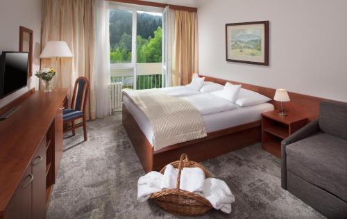 什平德莱鲁夫姆林Pinia Hotel & Resort的酒店客房,配有床和电视