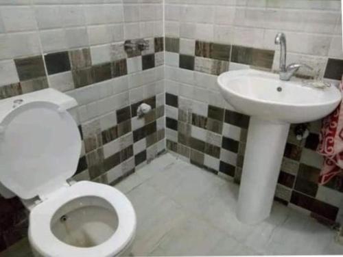阿斯旺Bakar House的一间带卫生间和水槽的浴室