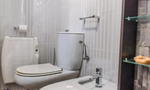 瓦伦西亚AA la Nueva Fe的一间带卫生间和水槽的浴室