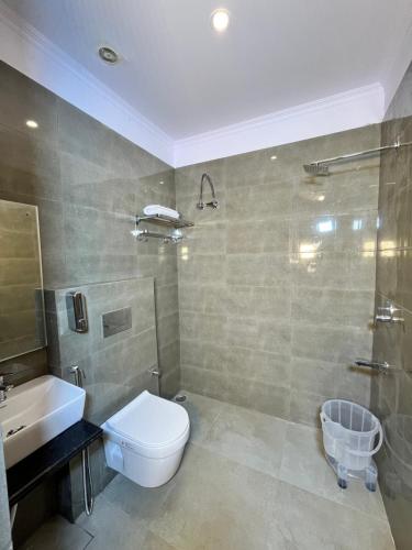 哈尔德瓦尼Cosy stay的浴室配有卫生间、盥洗盆和淋浴。