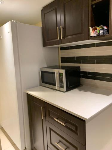 多伦多Glaive Home的厨房配有微波炉和冰箱。
