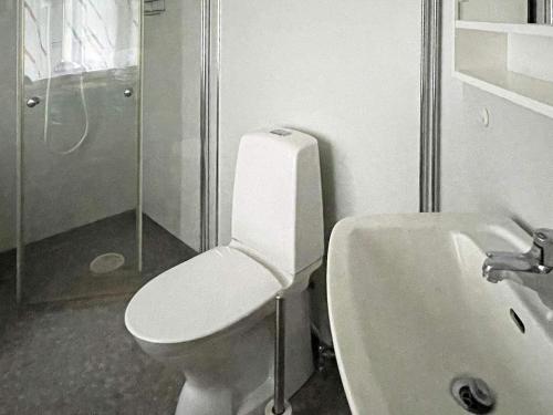 龙讷比Holiday home Ronneby XIII的一间带卫生间和水槽的浴室