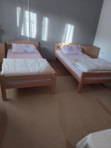 StolacJanina Hiša的小房间设有两张床