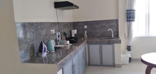 库鲁内格勒Saragama Apartment的厨房配有台面和水槽