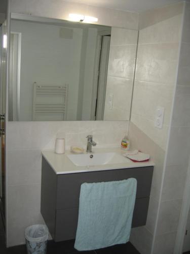 贝尔热拉克Helen's Home的一间带水槽和镜子的浴室