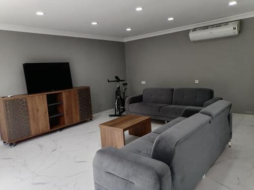 ÇakırlarNar Bahçesi的客厅配有两张沙发和一台电视