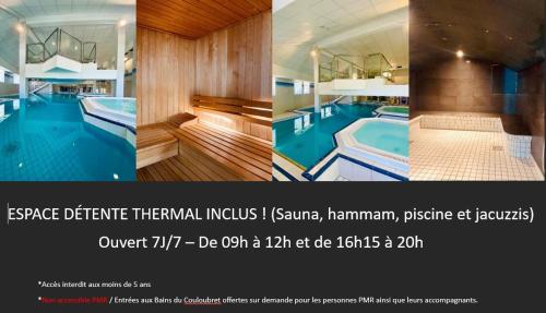 Résidence Le Grand Tétras- SPA THERMAL INCLUS内部或周边的泳池