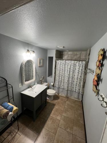 布尔海德市River view Lazy Casa的一间带水槽和卫生间的浴室