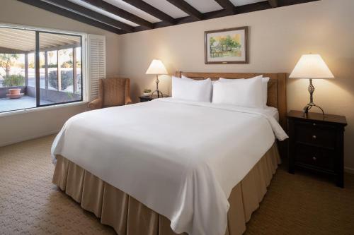 博雷戈斯普林斯La Casa Del Zorro Resort & Spa的一张大白色床,位于酒店带窗户的房间内