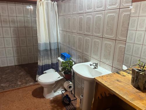 圣赫拉多德多塔Casa D'Pa的一间带卫生间和水槽的浴室