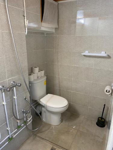 突尼斯Appartement centre-ville的一间带卫生间和淋浴的浴室