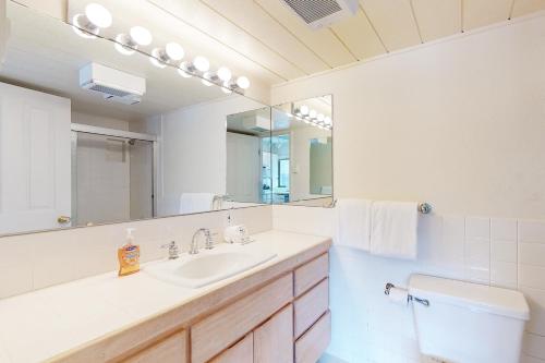 太阳谷Creekside 1274的一间带水槽、卫生间和镜子的浴室