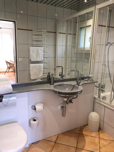 布里萨戈卡萨协奏曲酒店的一间带水槽和镜子的浴室