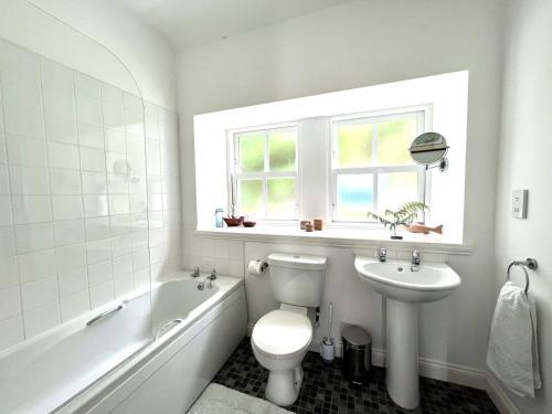 BallygownNormanns Ruh的白色的浴室设有卫生间和水槽。