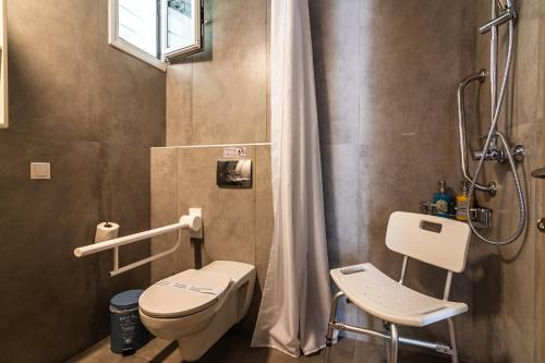 纳夫普利翁Dantis Place in Nafplio wheel chair accessible的一间带卫生间和淋浴的浴室