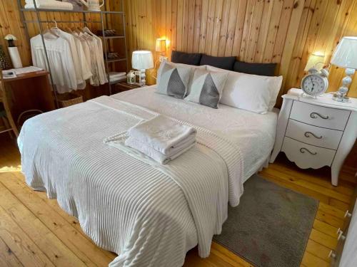 OdenCal Pastor的卧室配有白色的床和2条毛巾