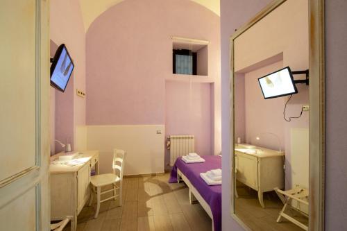 托雷安农齐亚塔Il Giardino di Tonia - Oplontis Guest House - Bed & Garden -的一间设有两个水槽和镜子的客房