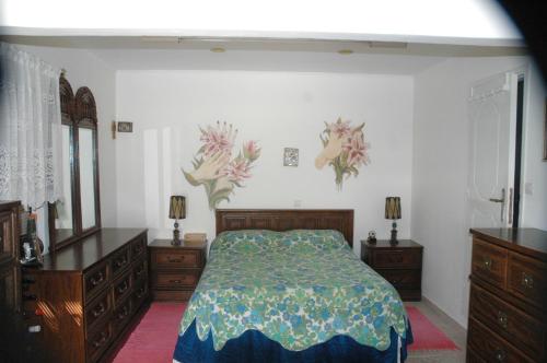 帕特雷Mare - Mare B的一间卧室配有床和2个梳妆台