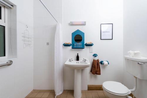 丁格尔An Capall Dubh B&B Dingle的一间带水槽、淋浴和卫生间的浴室